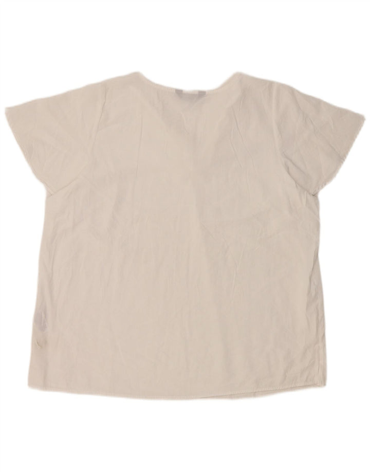 Marks & Spencer Damen Bluse Top UK 20 2XL Weiße Viskose