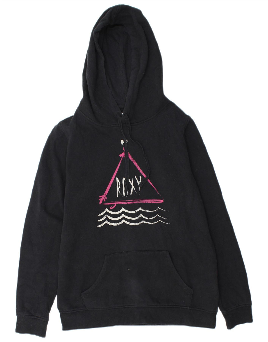 Roxy Womens Graphic Hoodie Pullover UK 14 Mittelschwarze Baumwolle
