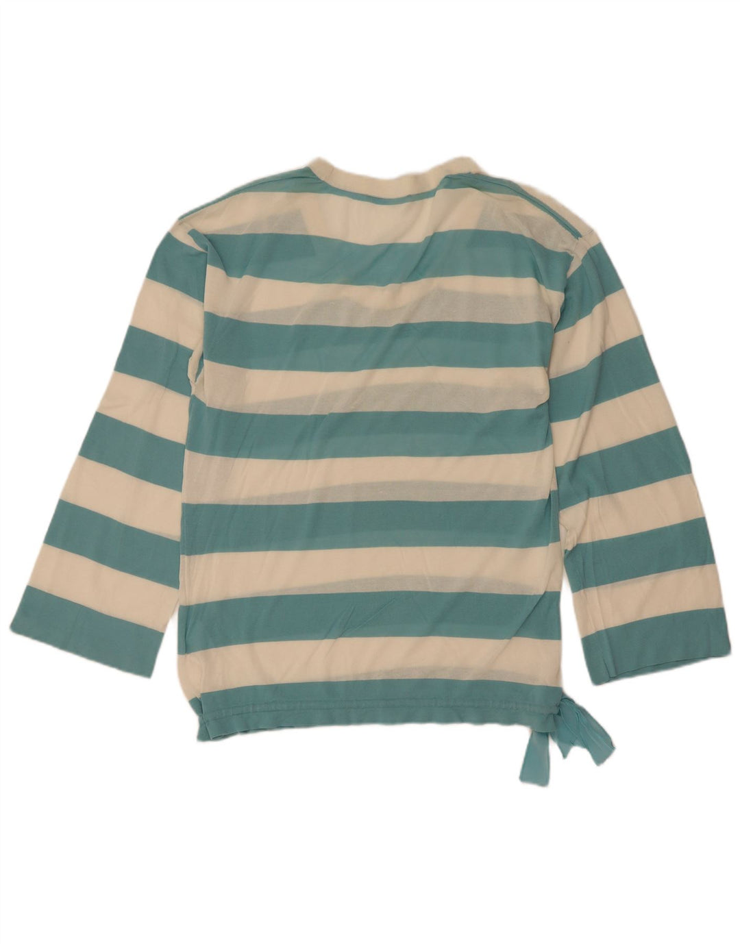 Hugo Boss Damen-Top, durchsichtig, langärmlig, Gr. 10, klein, blau gestreift