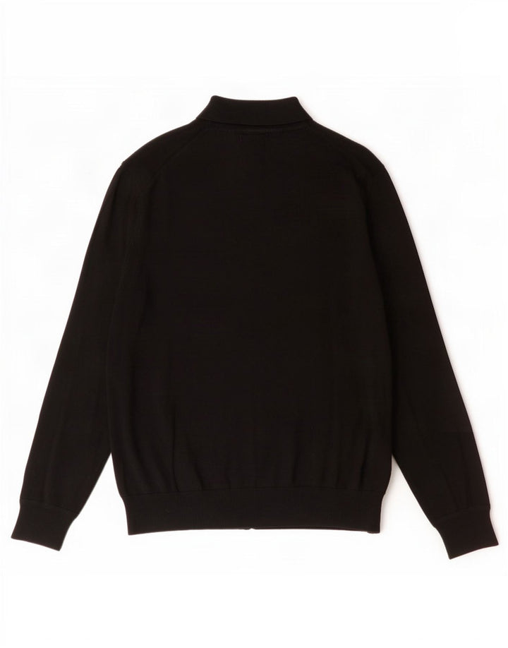 Marks & Spencer Herren-Strickjacke, groß, schwarze Merinowolle