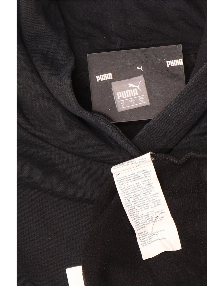 PUMA Damen Graphic Hoodie Pullover UK 18 XL Schwarz Baumwolle