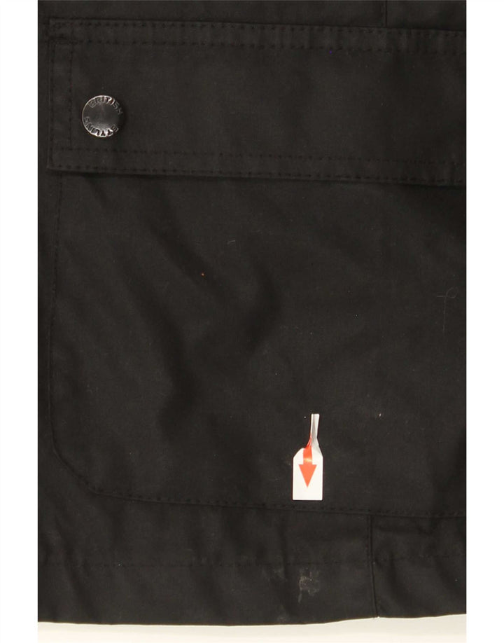 Crane Damenjacke aus gewachster Baumwolle, Größe 44/46, groß, Schwarz