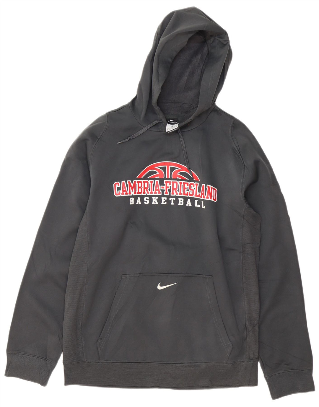 NIKE Herren-Kapuzenpullover mit Grafik, mittelgraues Polyester