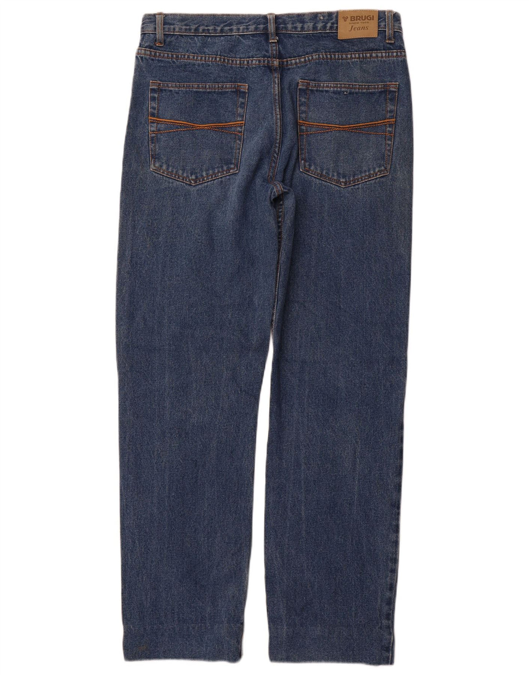BRUGI Herren Straight Jeans W34 L32 Blaue Baumwolle