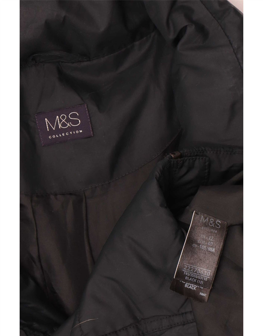 Marks & Spencer Damen Wattierte Jacke UK 12 Medium Navy Blue Polyester