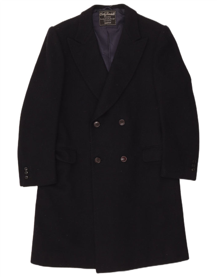Carlo Bardelli Zweireihiger Herrenmantel UK 36 Small Marineblau