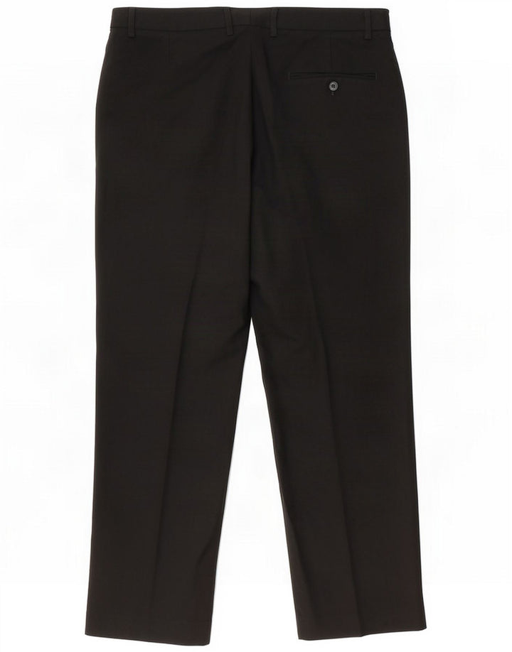Marks & Spencer Herren-Anzughose mit normaler Passform, W36 L31, schwarzes Polyester