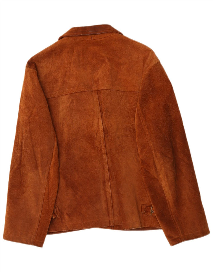 Vintage Damen Wildlederjacke EU 48 2XL Braunes Leder