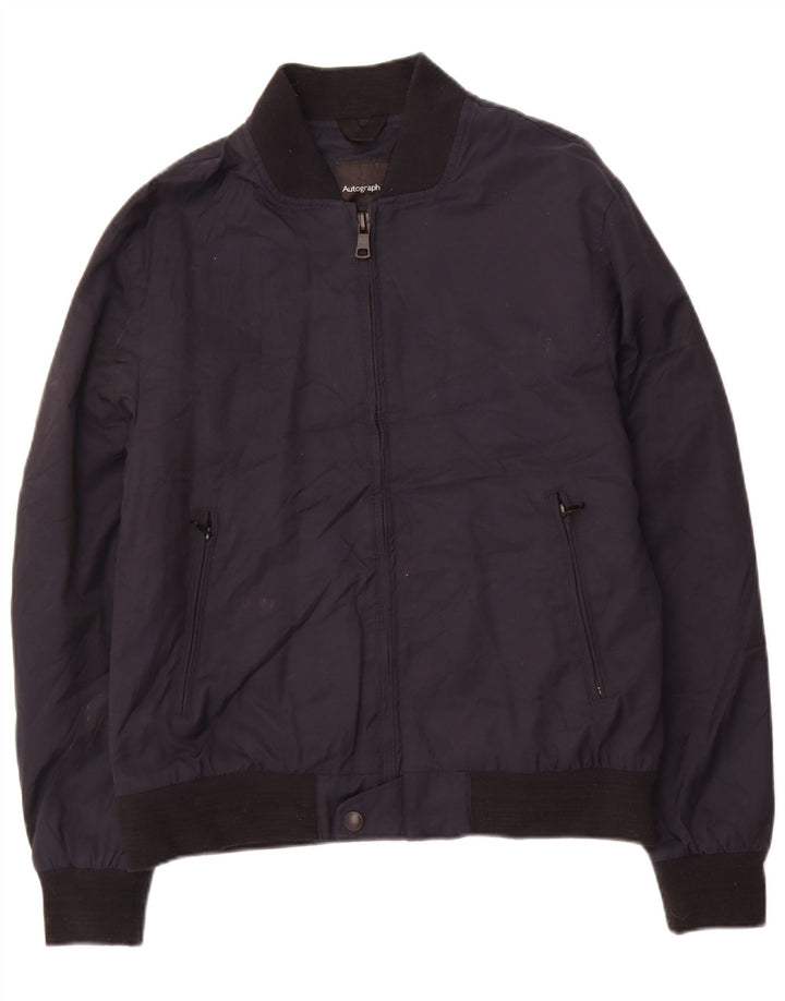 Marks & Spencer Herren Autograph Wattierte Jacke UK 38 Medium Marineblau Baumwolle