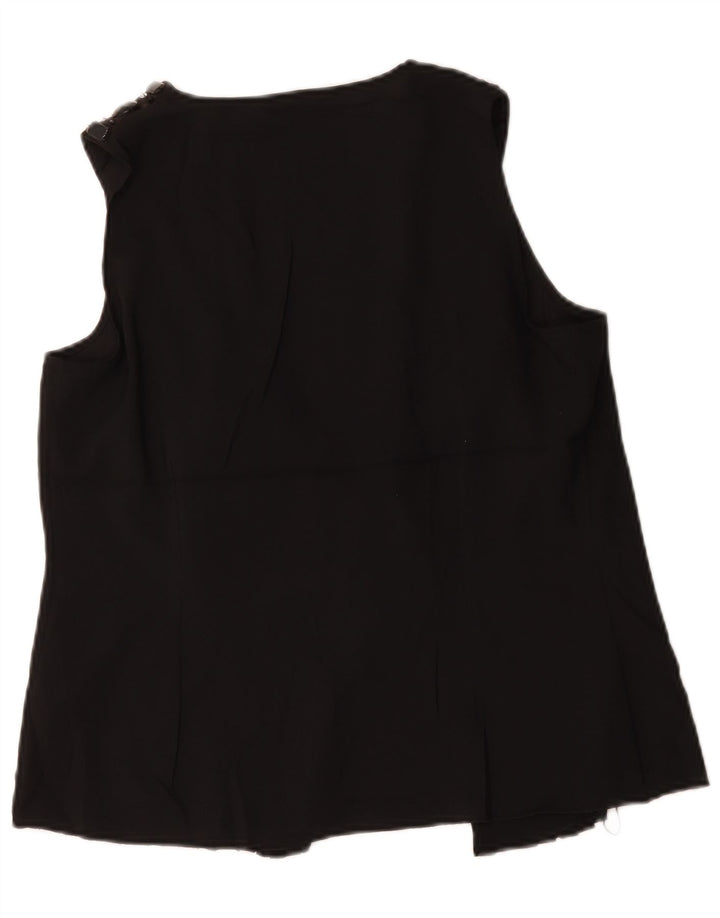 Marks & Spencer Damen Autograph Ärmelloses Blusenoberteil UK 12 Medium Schwarz