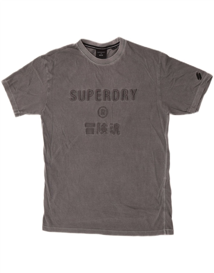 Superdry Damen-T-Shirt in Übergröße mit Grafik, UK 10, Größe S, Grau, Baumwolle