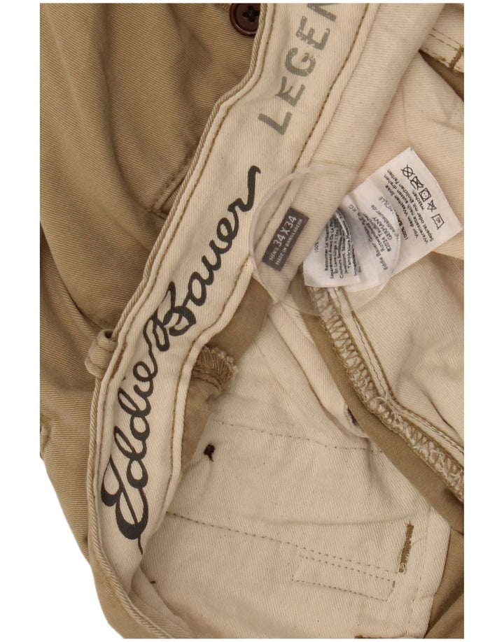 EDDIE BAUER Herren Slim Chinohose W34 L34 Beige Baumwolle