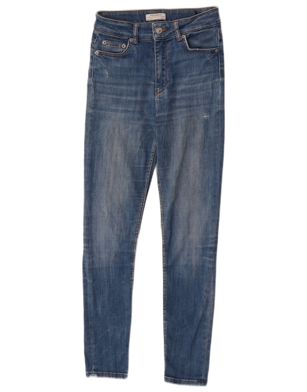 Zara Damen Skinny Jeans EU 36 XS W26 L27 Blaue Baumwolle