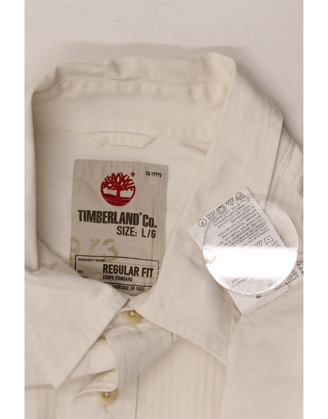TIMBERLAND Herren-Hemd mit normaler Passform, große weiße Baumwolle