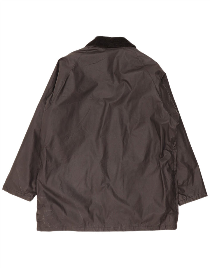 Wikes & Akerman Herrenjacke aus gewachster Baumwolle, UK 42, XL, Schwarz, Polyester