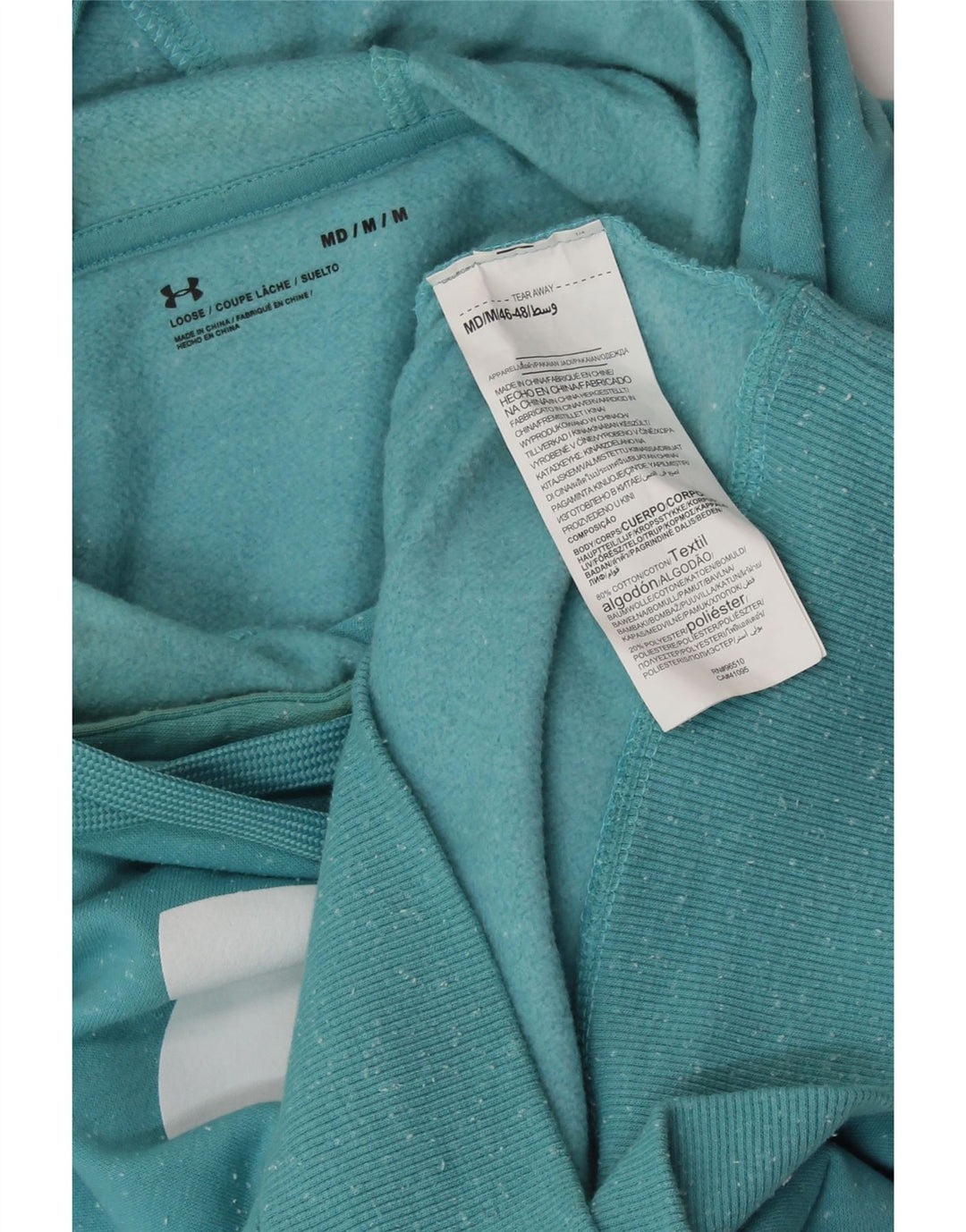 UNDER ARMOUR Damen Übergroßer Kapuzenpullover UK 14 Mittelblau meliert