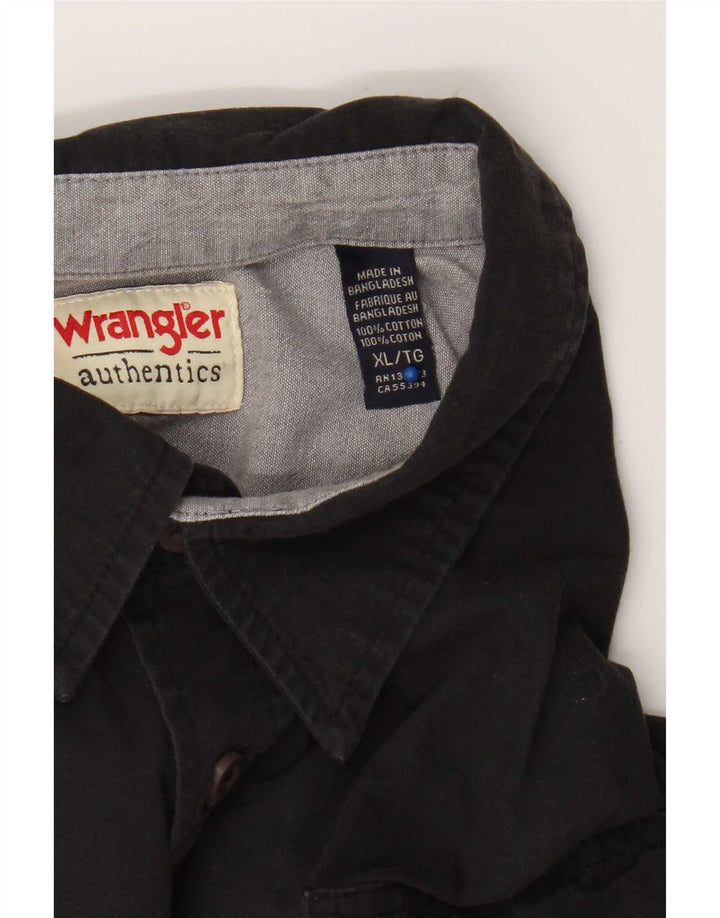 Wrangler Herren-Kurzarmhemd XL aus schwarzer Baumwolle