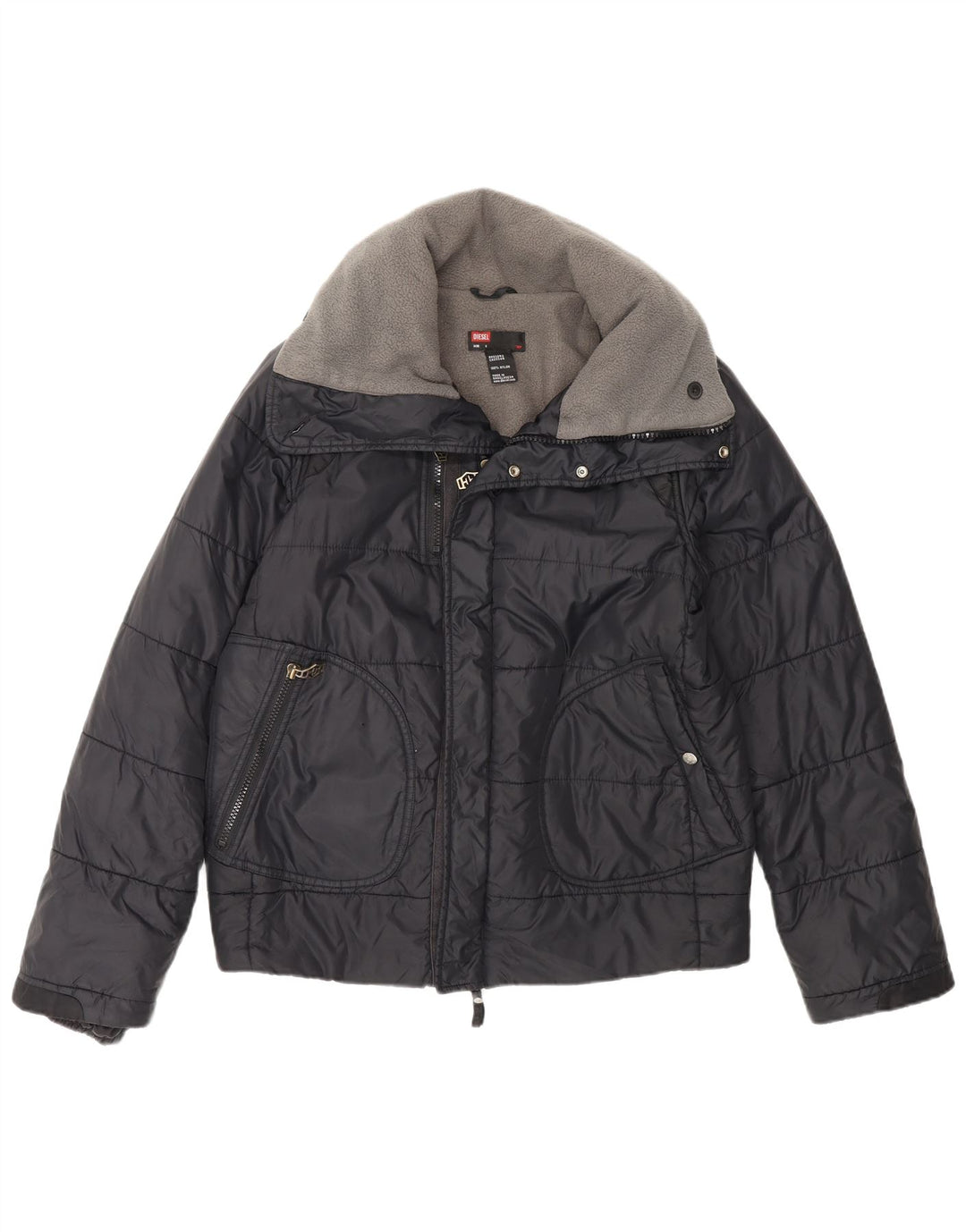 Diesel Herren Wattierte Jacke UK 36 Small Schwarz Nylon