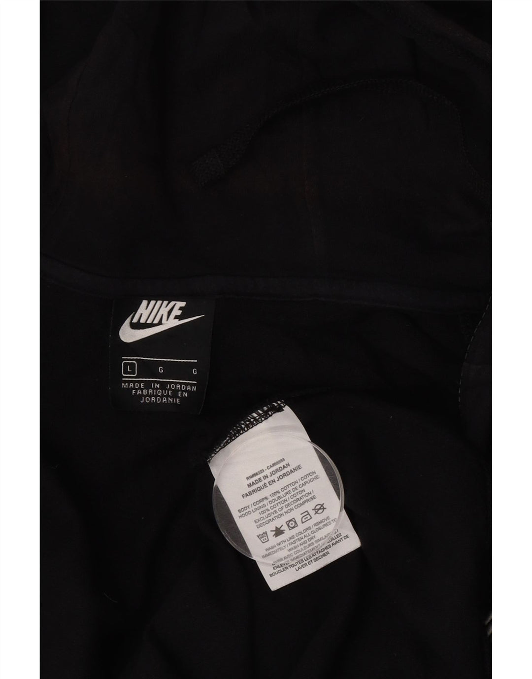 Nike Herren-Kapuzenpullover mit Reißverschluss, groß, aus schwarzer Baumwolle
