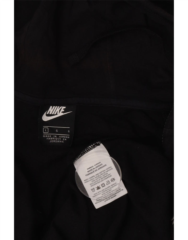Nike Herren-Kapuzenpullover mit Reißverschluss, groß, aus schwarzer Baumwolle