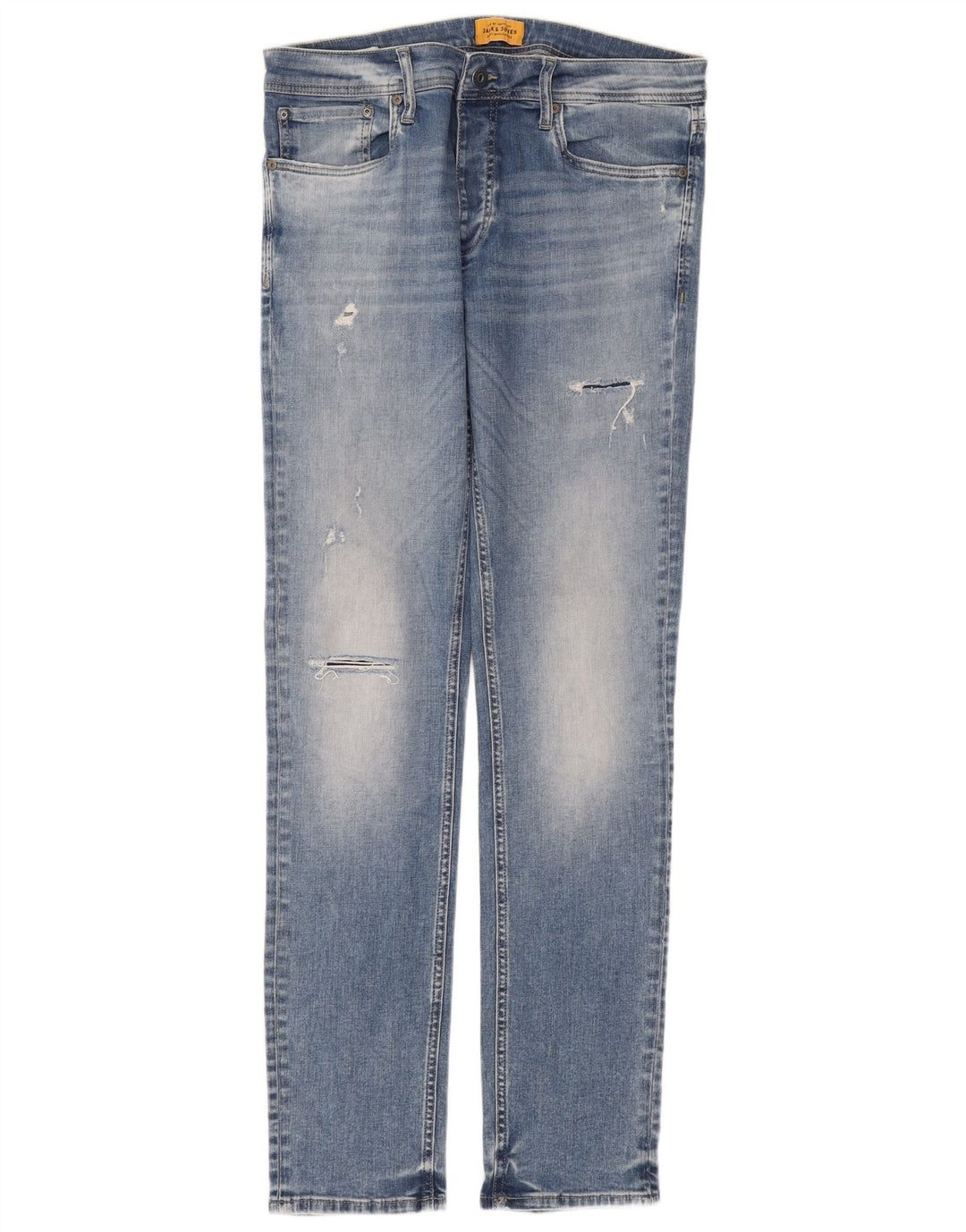 Jack & Jones Herren Distressed Slim Jeans W33 L34 Blaue Baumwolle