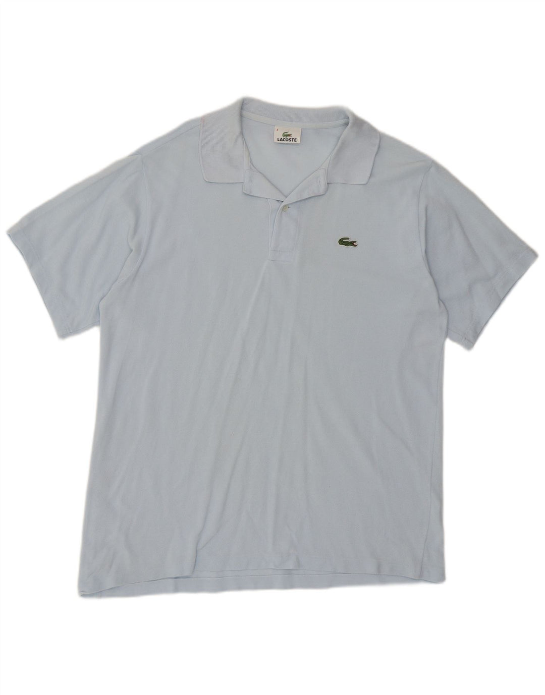 Lacoste Herren-Poloshirt, Größe 4, mittelblaue Baumwolle