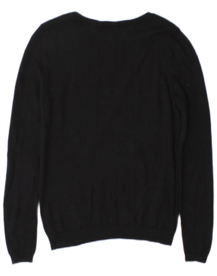 Reiss Damen-Pullover mit U-Boot-Ausschnitt, UK 14, mittelschwarze Wolle