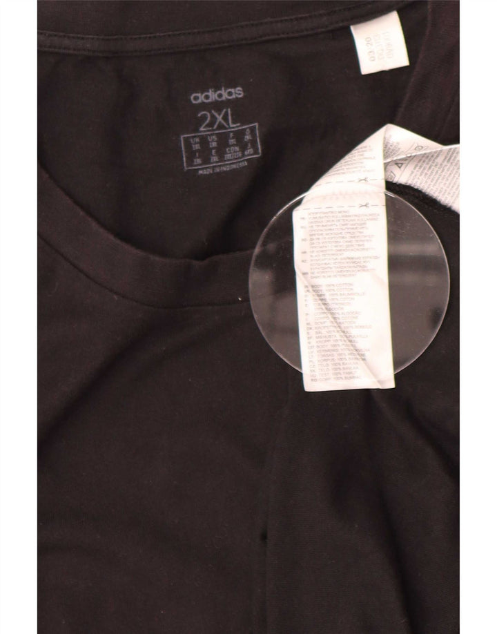 Adidas Herren T-Shirt Top 2XL Schwarz Baumwolle