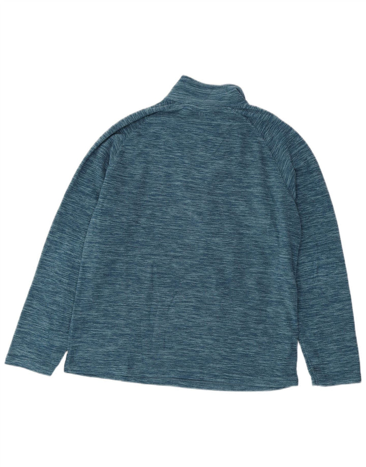 Mountain Warehouse Herren-Fleecepullover mit Reißverschluss am Kragen, mittelblau meliert