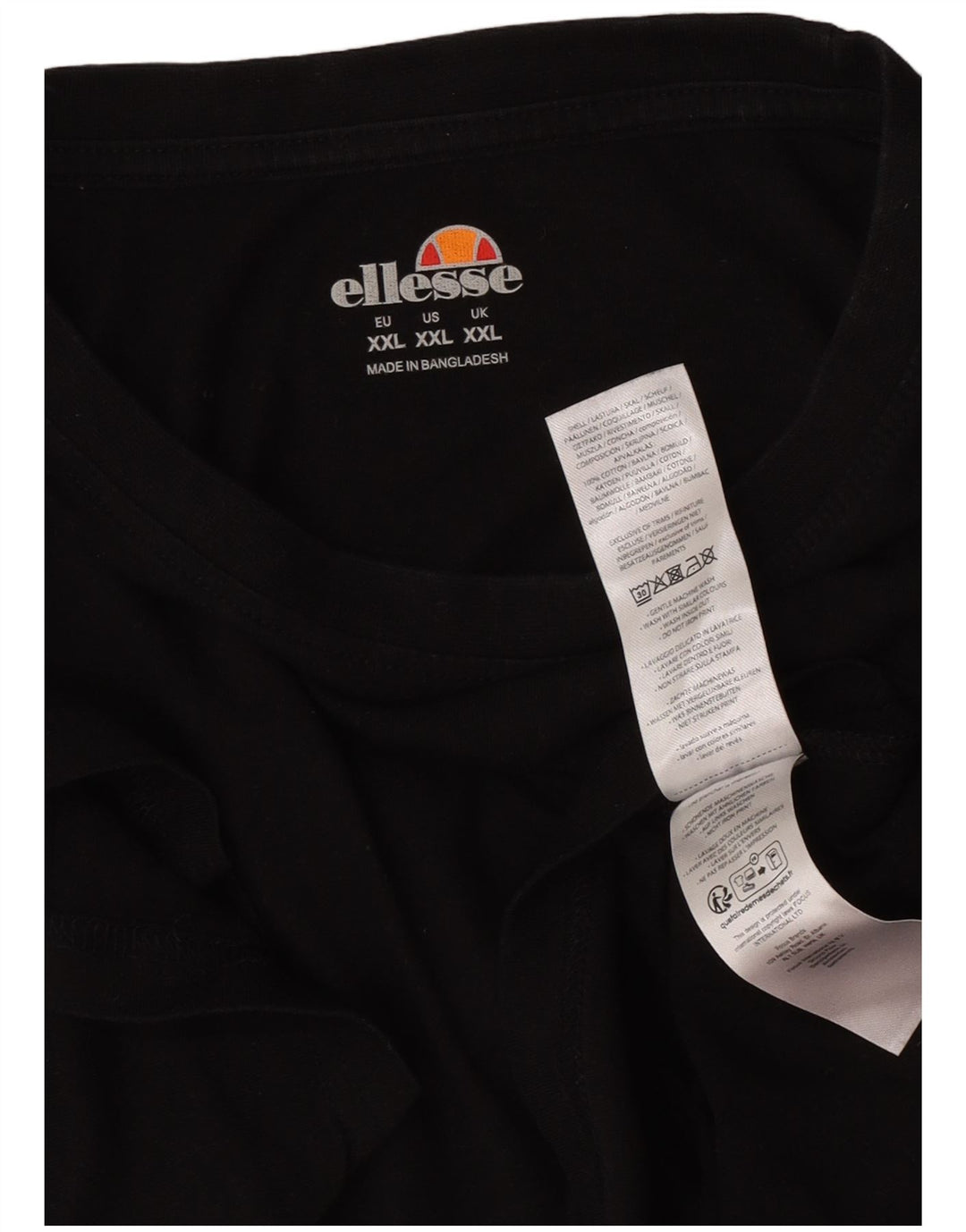 Ellesse Herren T-Shirt Top 2XL Schwarz Baumwolle