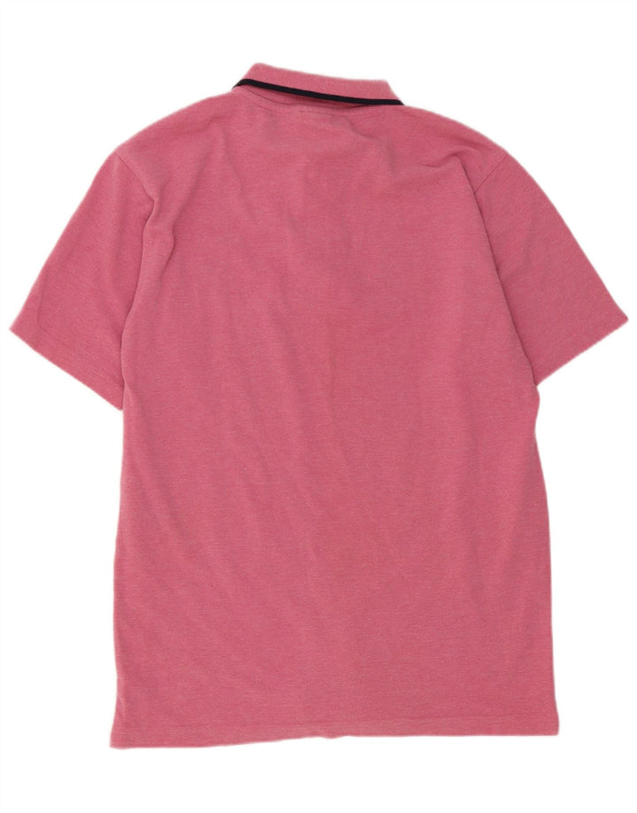 Diadora Herren-Poloshirt, klein, rosa gestreift, Polyester