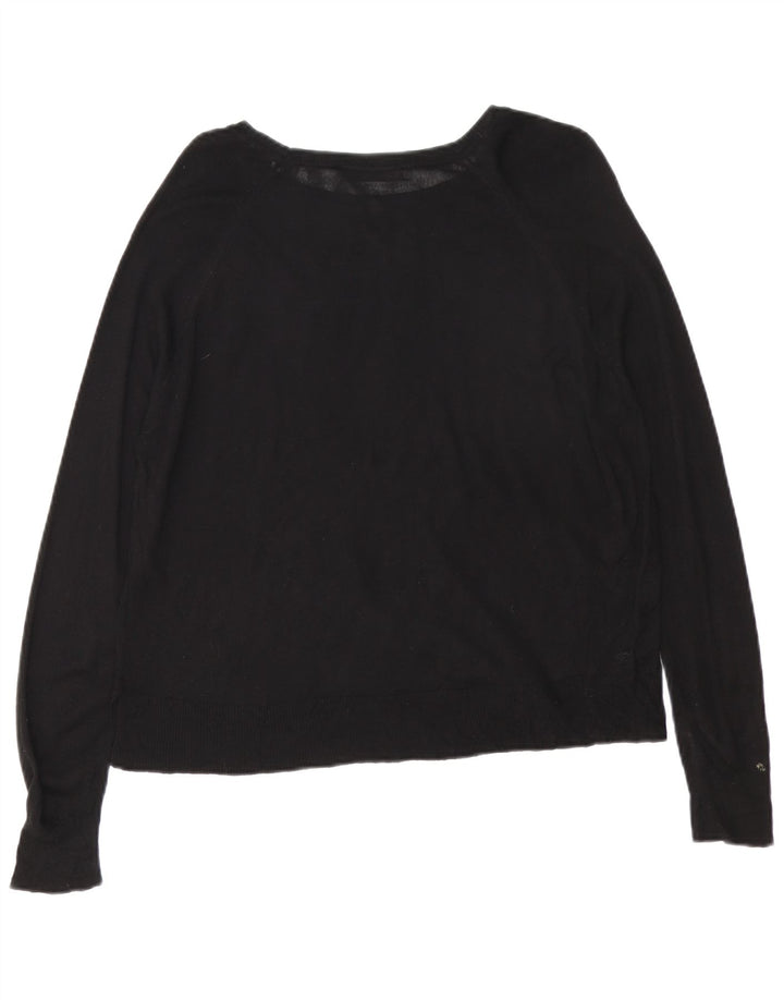 Zara Damen-Pullover mit U-Boot-Ausschnitt, Gr. 14, mittelschwarz