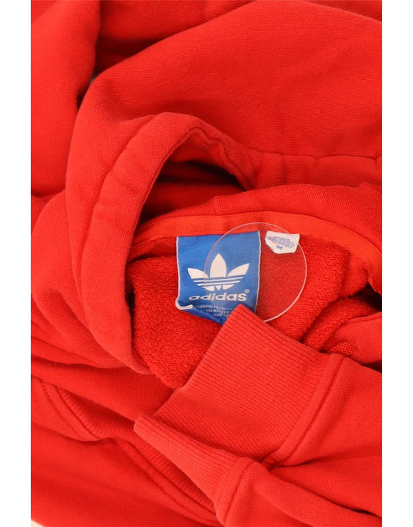 Adidas Mens Graphic Hoodie Jumper Medium Red Cotton