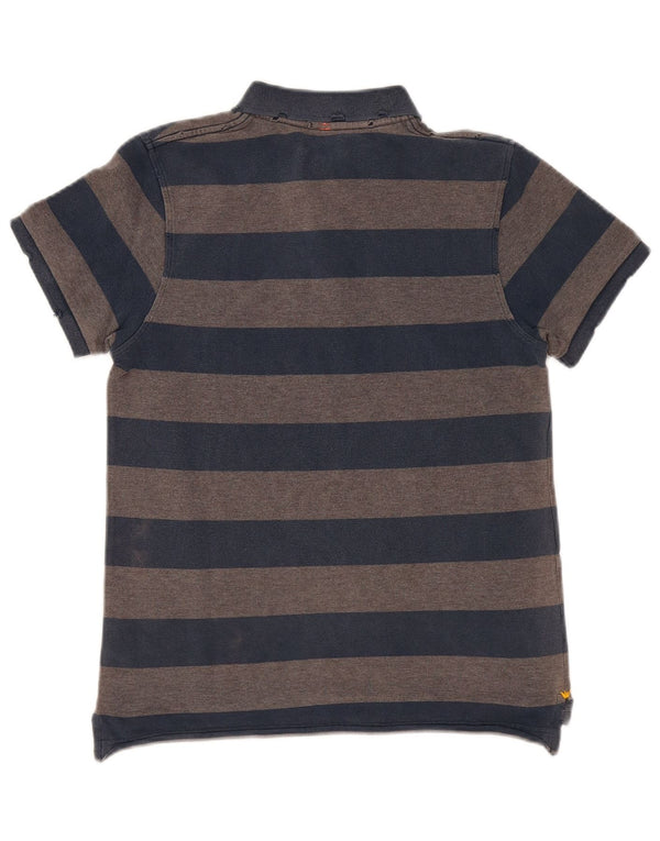 Sun68 Poloshirt für Jungen, 11–12 Jahre, grau gestreift, Baumwolle