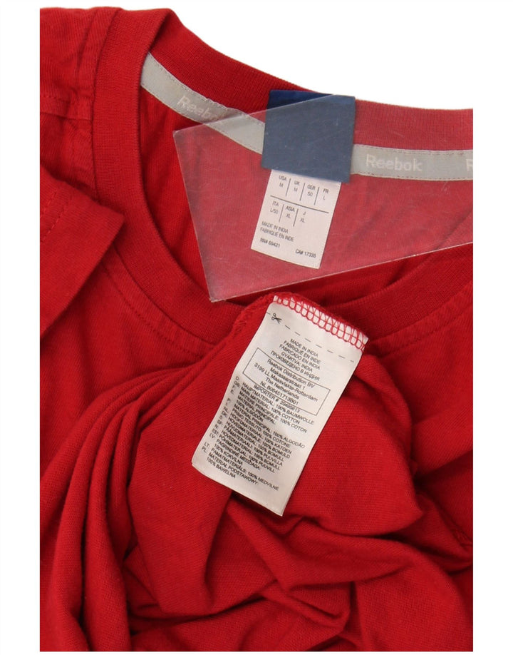 Reebok Herren T-Shirt Top Mittelrote Baumwolle