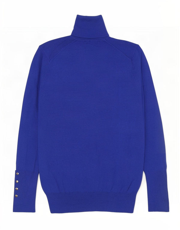 Rollkragenpullover für Damen von Zara, Gr. 10, Größe S, blau, Viskose