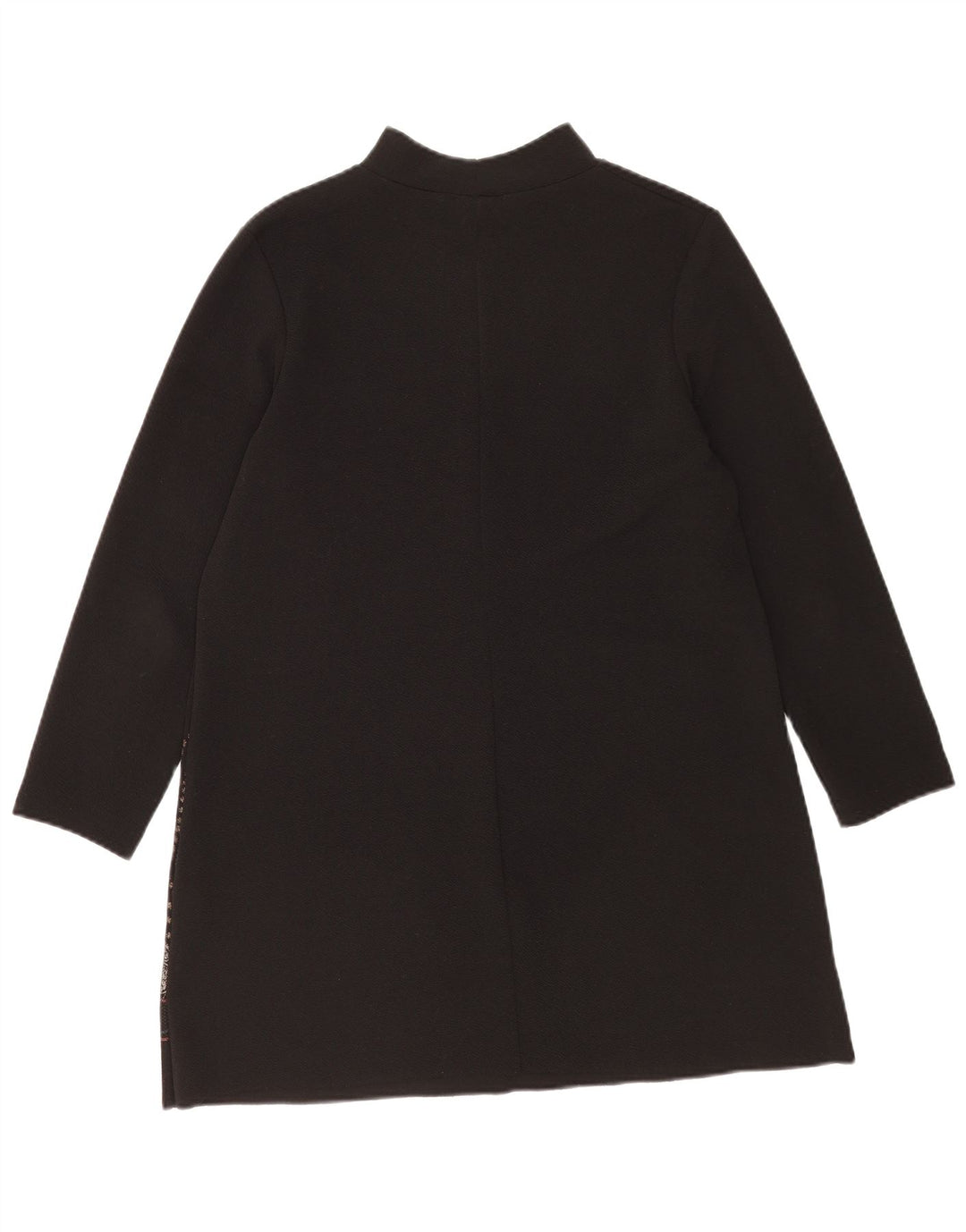 Zara Damen Langarm-Etuikleid UK 14 Mittelschwarzes Blumenmuster aus Polyester