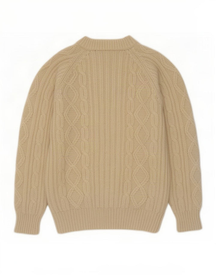 Edward Spiers Herren-Pullover mit Rollkragen, mittelgroß, cremefarbene Wolle