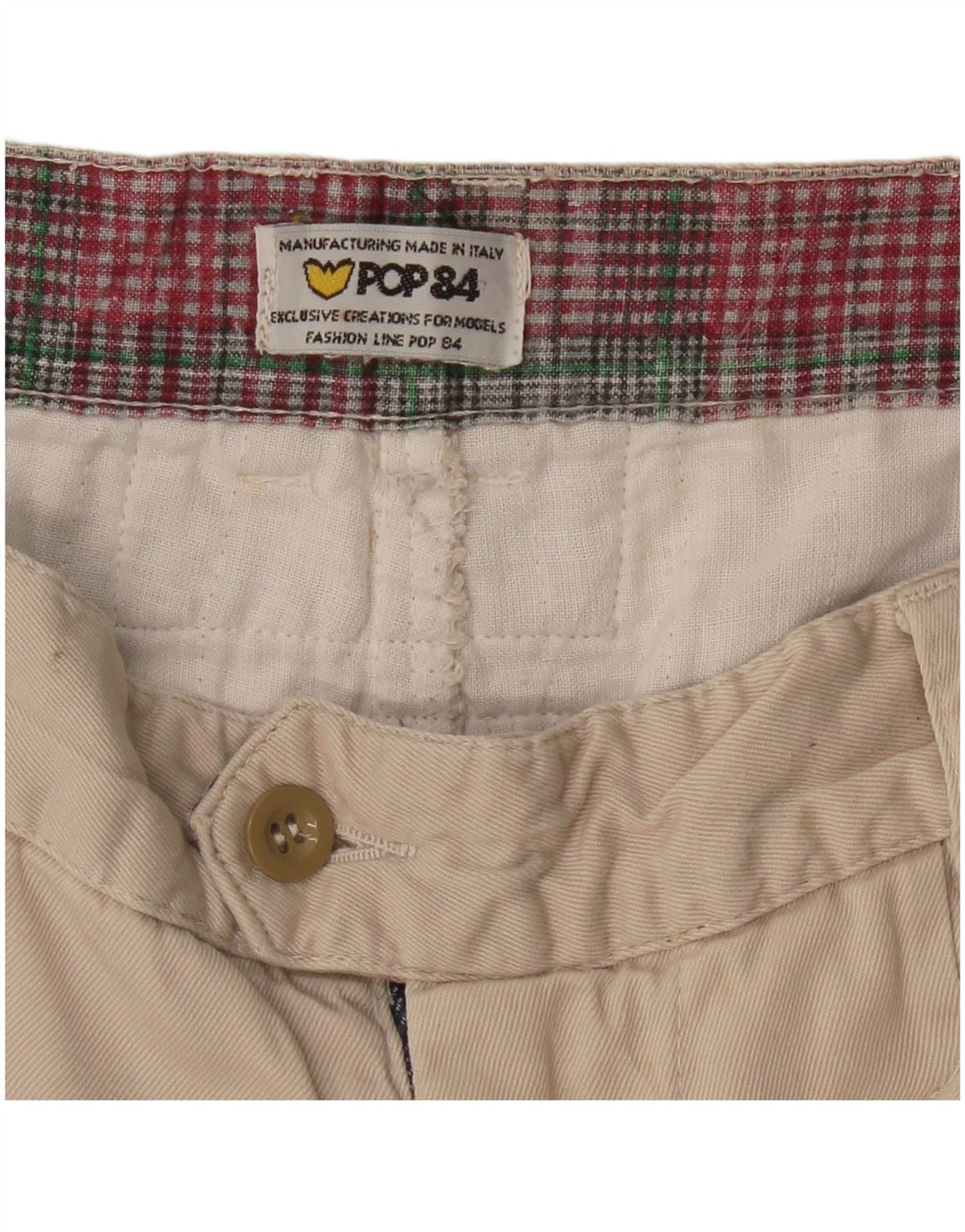 POP 84 Mens Pegged Chino Trousers W30 L32 Beige