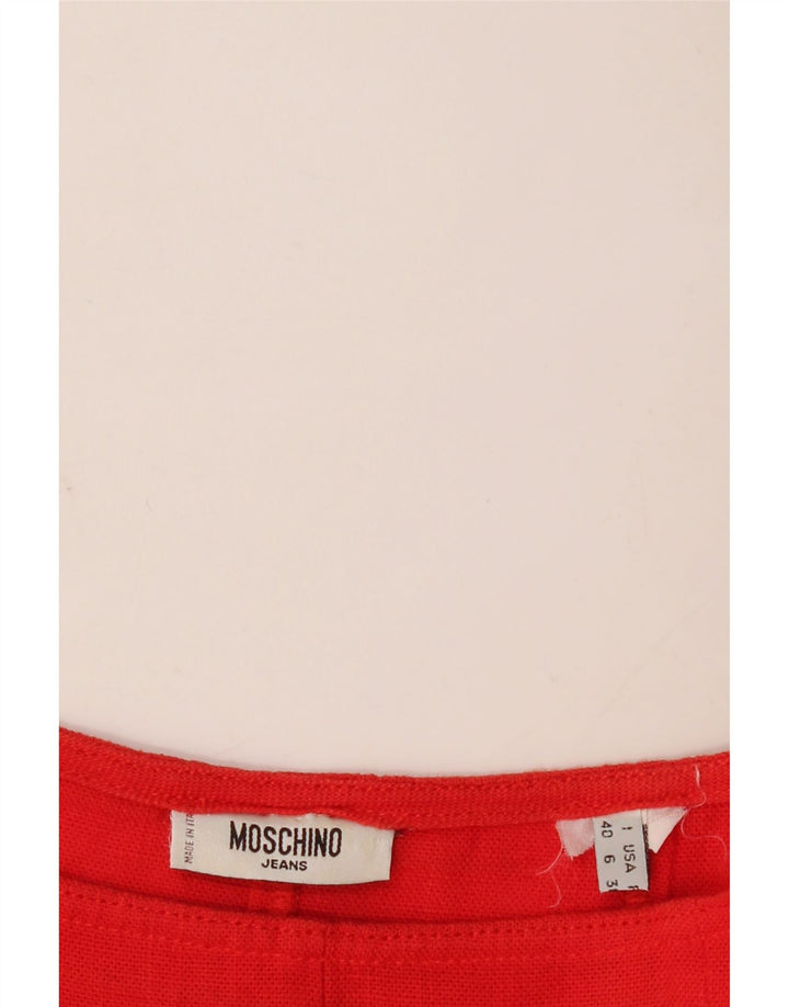 Moschino Damen ausgestellter Rock IT 40 Small W28 Rot