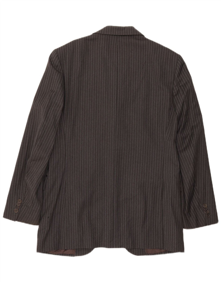 Massimo Dutti Herren-Blazer mit 2 Knöpfen, EU 40, mittelgraue Nadelstreifenwolle