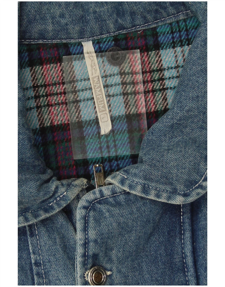 Wampum Herren Jeansmantel UK 40 Große blaue Baumwolle