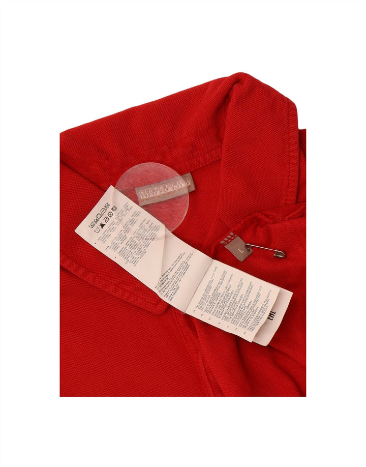 NAPAPIJRI Mens Polo Shirt Large Red Cotton