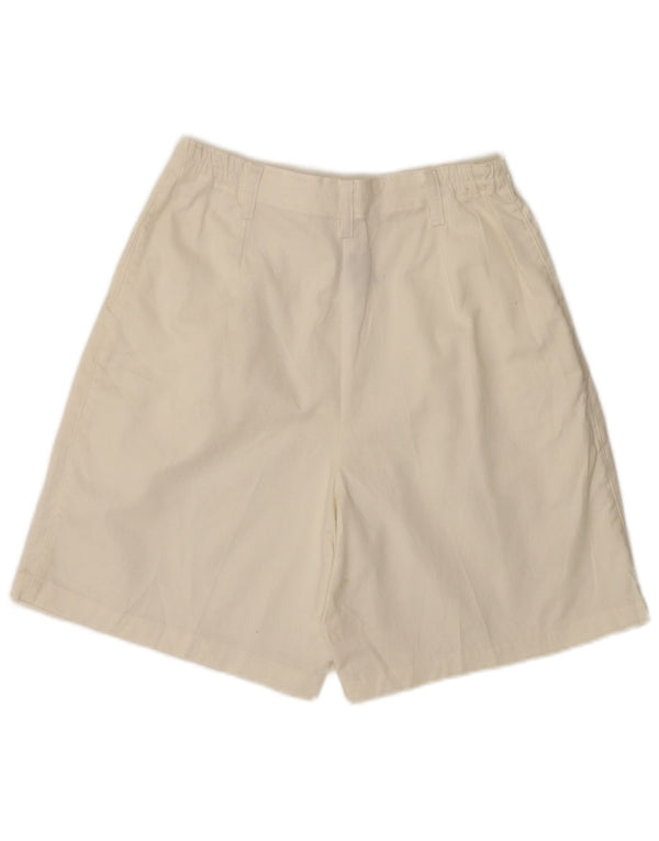 Lee Womens High Waist Pegged Casual Shorts US 12 Large W28 White Cotton