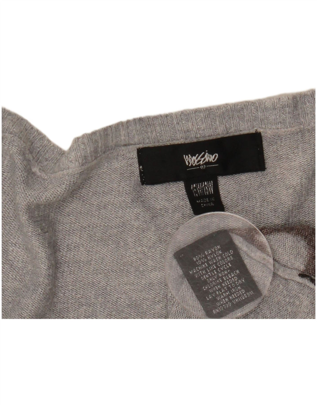 MOSSIMO Damen-Pullover mit bauchfreiem U-Boot-Ausschnitt, Gr. 16/18, groß, grau geblümt