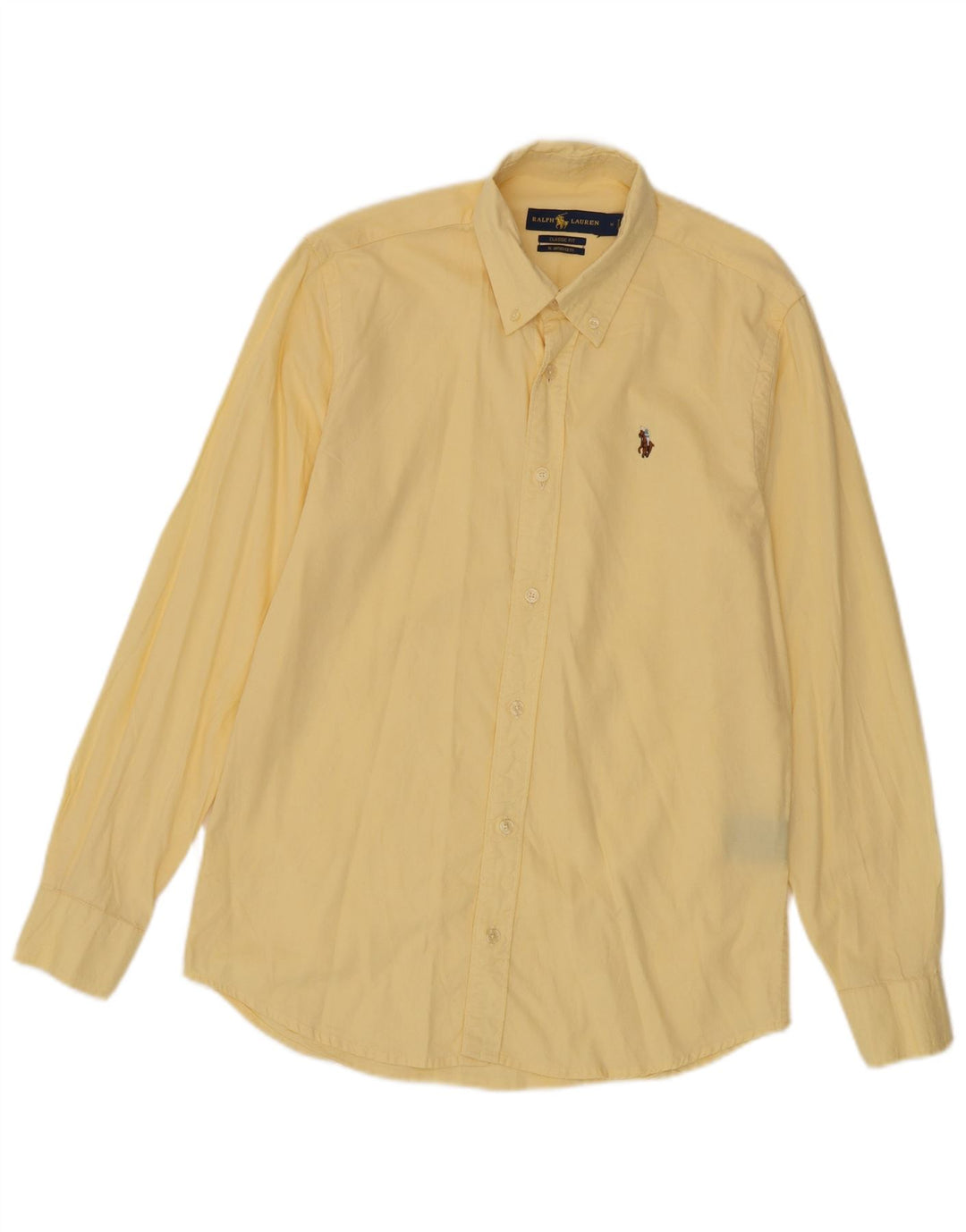 Ralph Lauren Herren-Hemd mit klassischer Passform, mittelgelbe Baumwolle