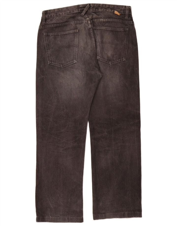 DIESEL Herren Straight Jeans W32 L30 Graue Baumwolle