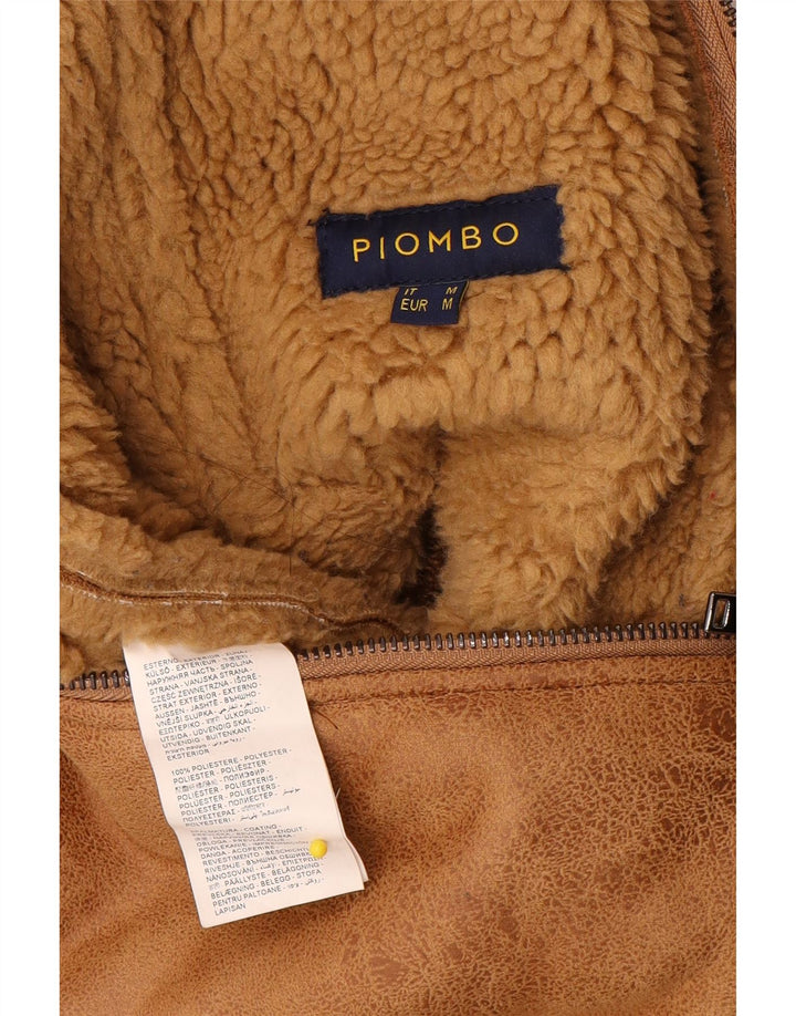 Piombo Herren Kunstpelz-Sherpa-Jacke UK 38 Mittelbeige Polyester