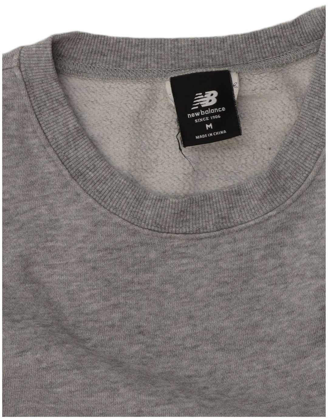 New Balance Herren-Sweatshirt-Pullover aus mittelgrau gefleckter Baumwolle