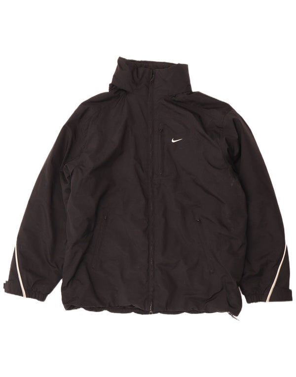 Nike Herren Graphic Hooded Windbreaker Jacke UK 42/44 Large Schwarz Polyester